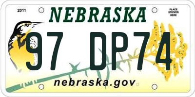 NE license plate 97DP74