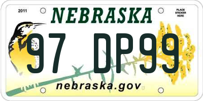 NE license plate 97DP99