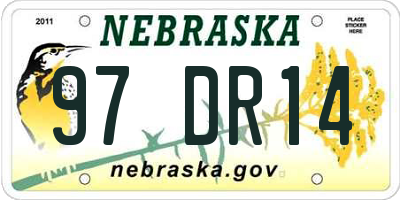 NE license plate 97DR14
