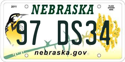 NE license plate 97DS34