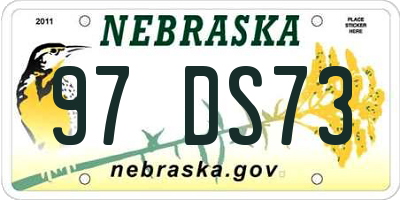 NE license plate 97DS73