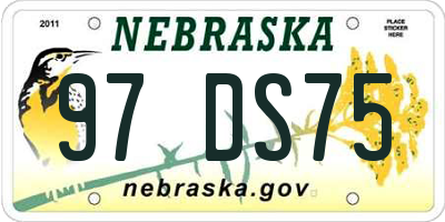 NE license plate 97DS75
