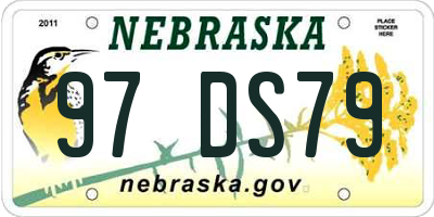 NE license plate 97DS79