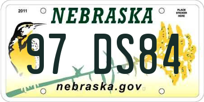 NE license plate 97DS84