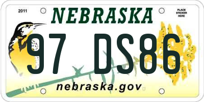 NE license plate 97DS86