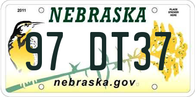NE license plate 97DT37