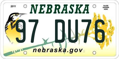 NE license plate 97DU76