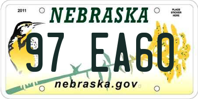NE license plate 97EA60