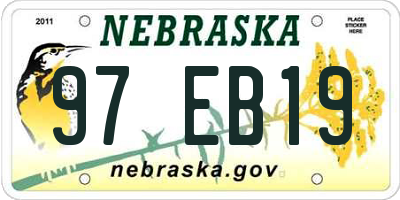 NE license plate 97EB19