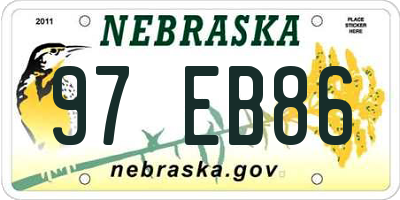 NE license plate 97EB86