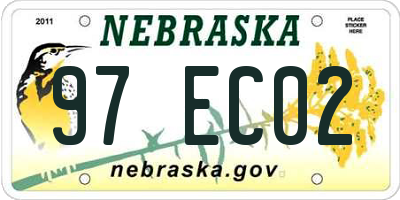 NE license plate 97EC02