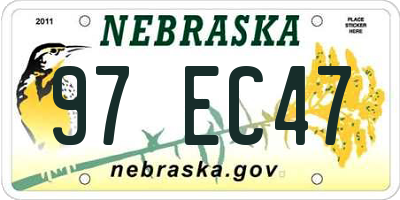 NE license plate 97EC47