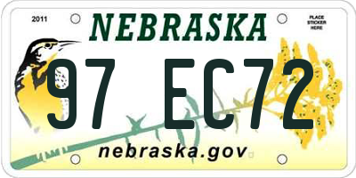 NE license plate 97EC72