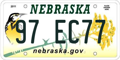 NE license plate 97EC77