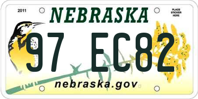 NE license plate 97EC82
