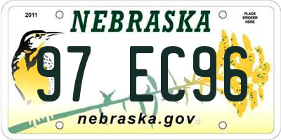 NE license plate 97EC96