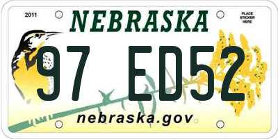 NE license plate 97ED52