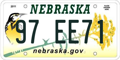 NE license plate 97EE71