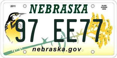 NE license plate 97EE77