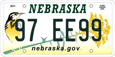 NE license plate 97EE99