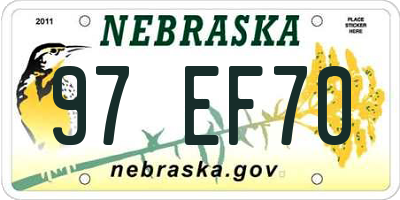 NE license plate 97EF70