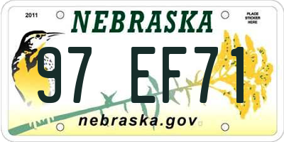 NE license plate 97EF71