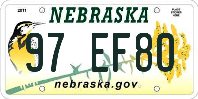 NE license plate 97EF80
