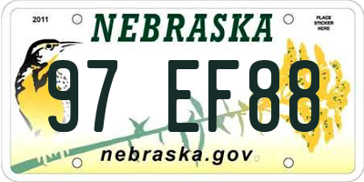 NE license plate 97EF88