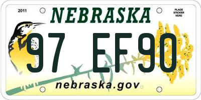 NE license plate 97EF90