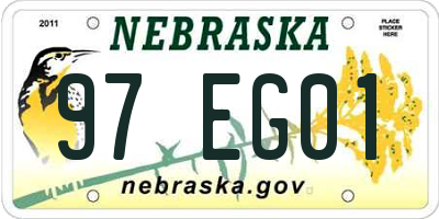 NE license plate 97EG01