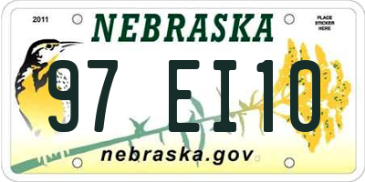 NE license plate 97EI10