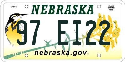 NE license plate 97EI22