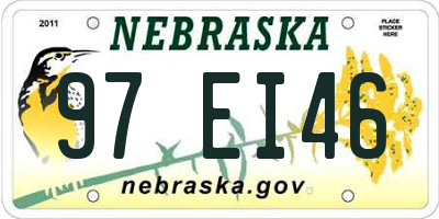 NE license plate 97EI46