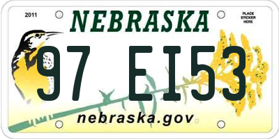 NE license plate 97EI53