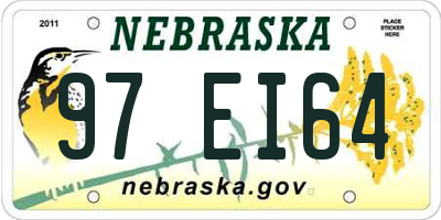 NE license plate 97EI64
