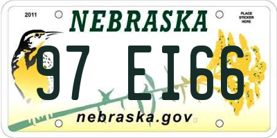 NE license plate 97EI66
