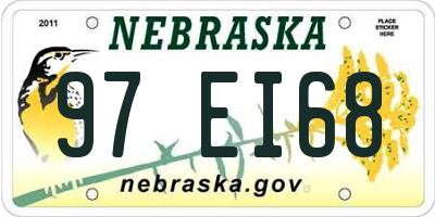 NE license plate 97EI68
