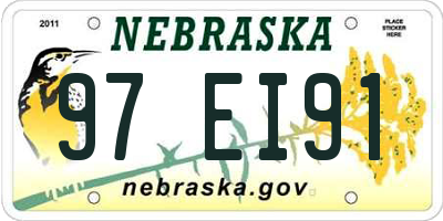 NE license plate 97EI91