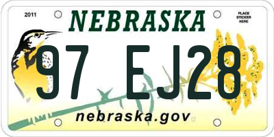 NE license plate 97EJ28