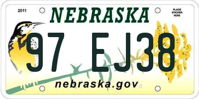NE license plate 97EJ38