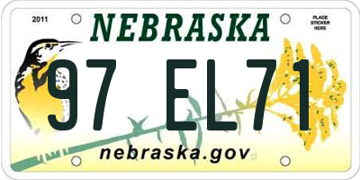 NE license plate 97EL71