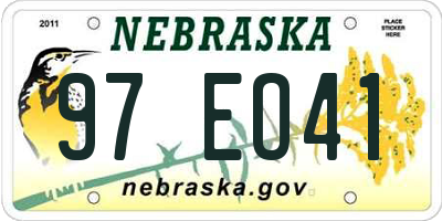 NE license plate 97EO41