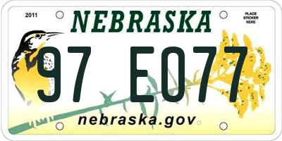 NE license plate 97EO77
