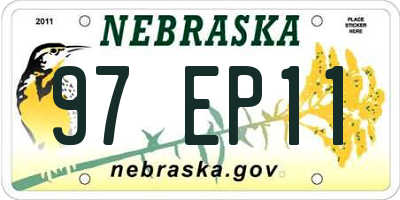 NE license plate 97EP11