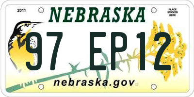 NE license plate 97EP12