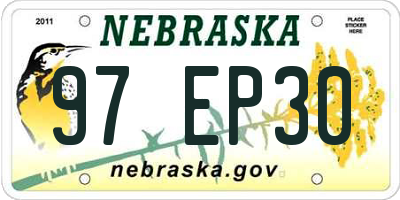 NE license plate 97EP30