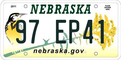 NE license plate 97EP41