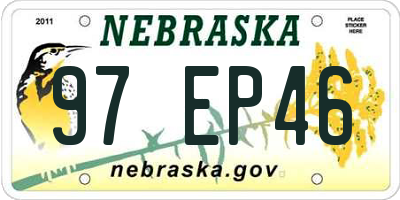 NE license plate 97EP46