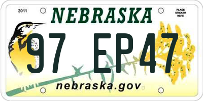 NE license plate 97EP47