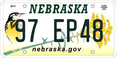 NE license plate 97EP48